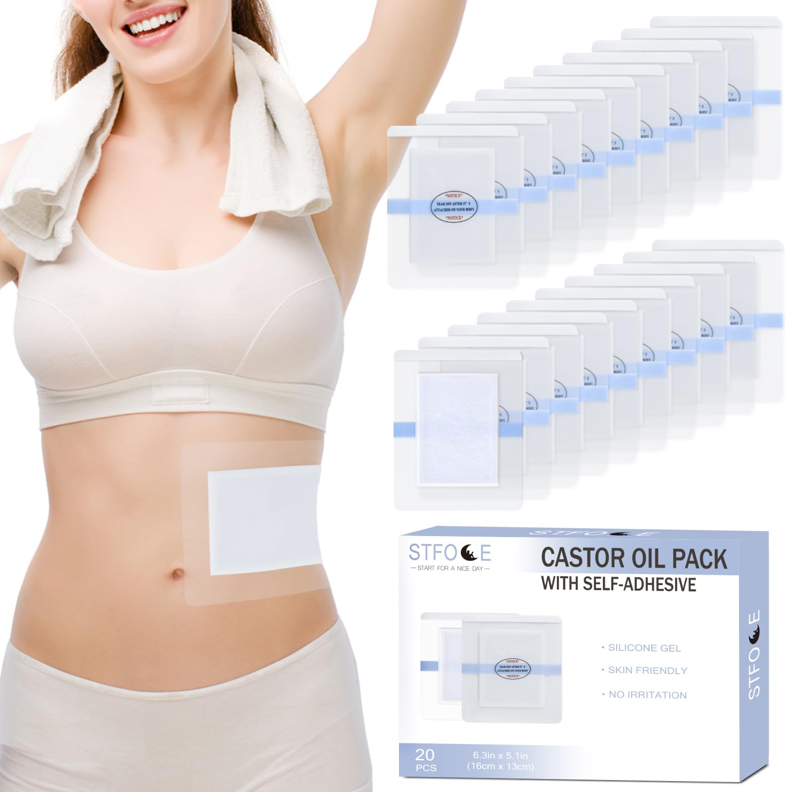 HANNEA® 10pcs Castor Oil Pack Wrap HANNEA® 10pcs Castor Oil Pack Wrap
